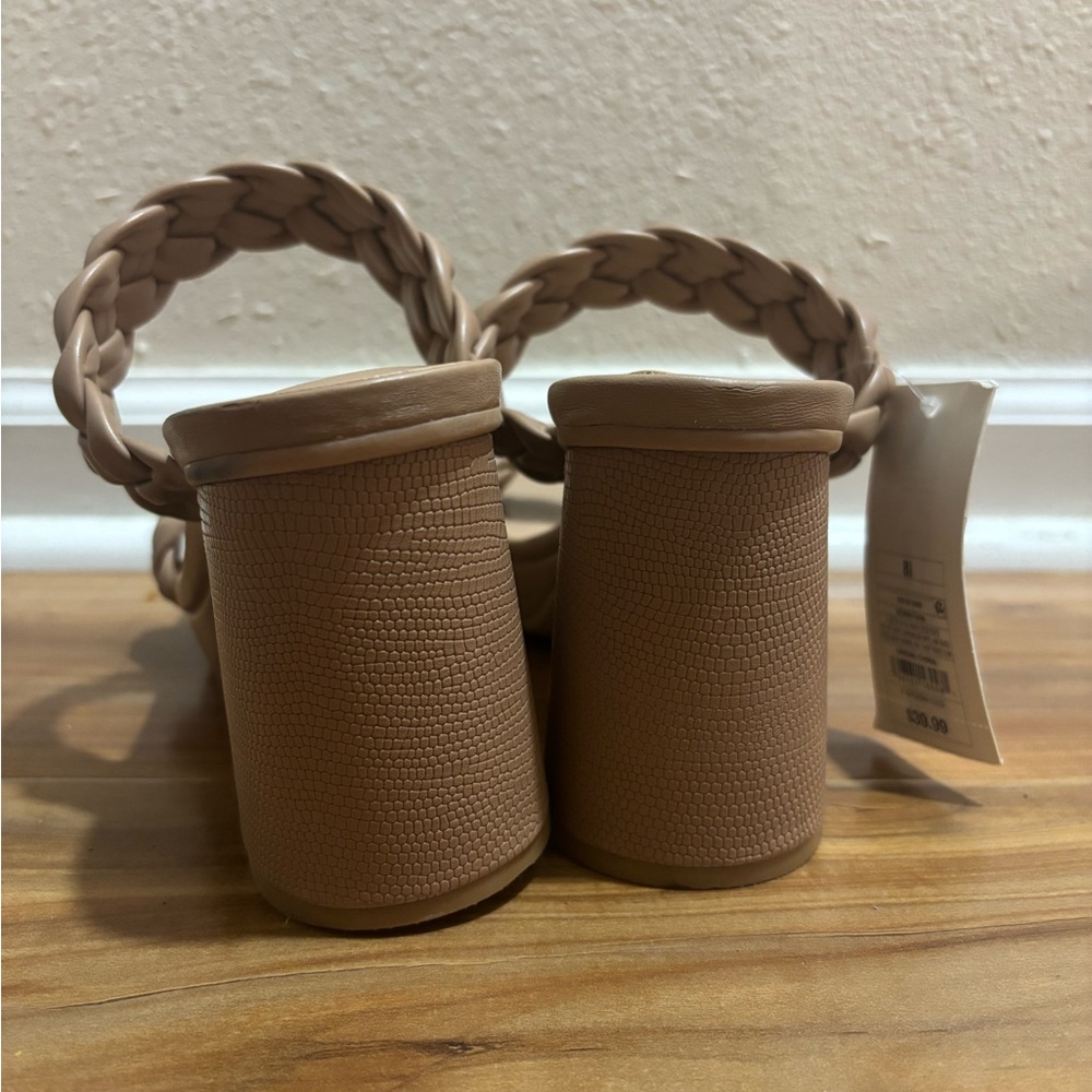 a new day Braided Double Strap Block Heels - Taupe - Picture 3 of 5